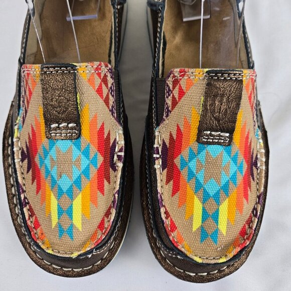ARIAT Size 6B Copper Metallic/Rainbow Blanket Cruiser Leather Slip On Shoes - Picture 8 of 16